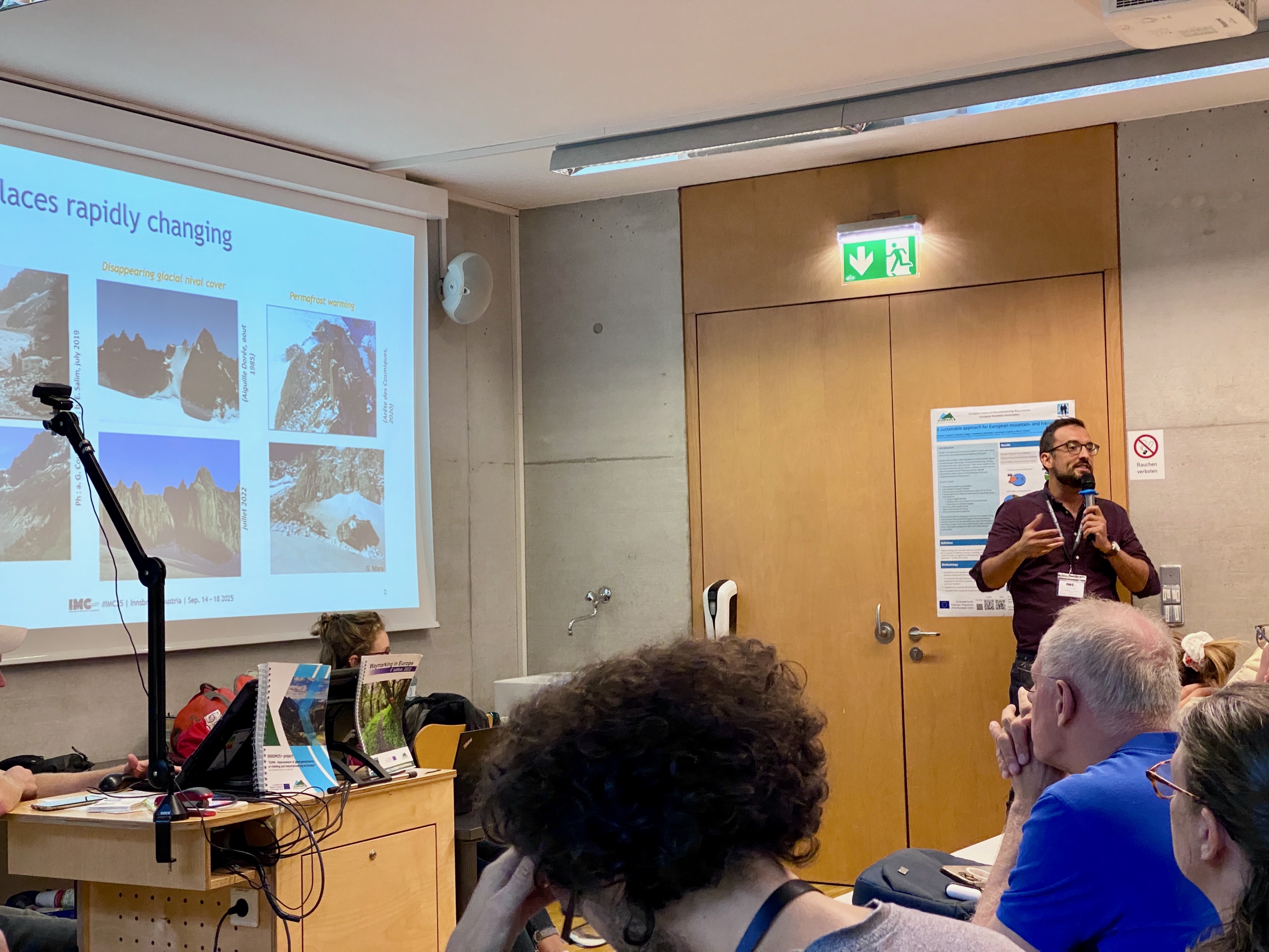 Emmanuel Salim presenting his research at a conference